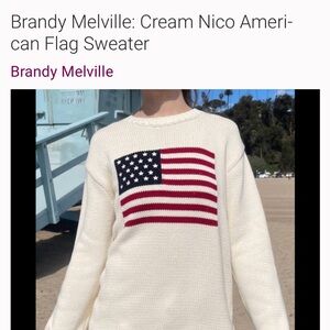 Brandy Melville: cream Nico American flag sweater